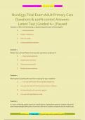 Nurs6531 Final Exam Adult Primary Care Questions & 100&percnt; correct AnswersLatest Test &vert; Graded A&plus; &vert; Passed