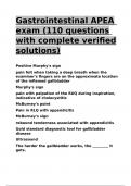 Gastrointestinal APEA exam &lpar;110 questions with complete verified solutions&rpar;
