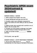 Psychiatric APEA exam 2024&lpar;solved & updated&rpar;&period;