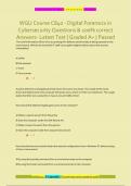 WGU Course C840 - Digital Forensics in  Cybersecurity Questions & 100&percnt; correct  Answers- Latest Test &vert; Graded A&plus; &vert; Passed