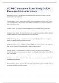 SC P&C Insurance Exam Study Guide Exam And Actual Answers&period;