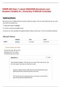 CRWR 200 Quiz 1 Latest 2024&sol;2025 Questions and Answers Graded A&plus;&semi; University of British Columbia