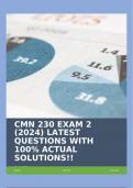 CMN 230 EXAM 2 &lpar;2024&rpar; LATEST QUESTIONS WITH 100&percnt; ACTUAL SOLUTIONS&excl;&excl;