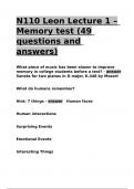 N110 Leon Lecture 1 &ndash; Memory test &lpar;49 questions and answers&rpar;&period;