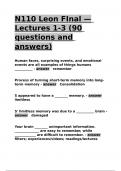 N110 Leon FInal &mdash; Lectures 1-3 &lpar;90 questions and answers&rpar;