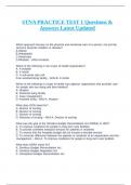 STNA PRACTICE TEST 1 Questions & Answers Latest Updated&period;