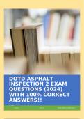 DOTD ASPHALT INSPECTION 2 EXAM QUESTIONS &lpar;2024&rpar; WITH 100&percnt; CORRECT ANSWERS&excl;&excl;