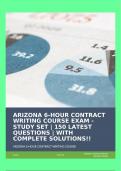 ARIZONA 6-HOUR CONTRACT WRITING COURSE EXAM - STUDY SET &vert; 150 LATEST QUESTIONS &vert; WITH COMPLETE SOLUTIONS&excl;&excl;