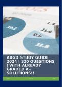 ABGD STUDY GUIDE 2024 &vert; 320 QUESTIONS &vert; WITH ALREADY GRADED A&plus; SOLUTIONS&excl;&excl;