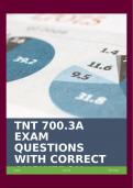 TNT 700&period;3A EXAM QUESTIONS WITH CORRECT ANSWERS&excl;&excl;