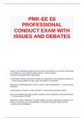 PMK-EE E6 PROFESSIONAL CONDUCT EXAM WITH ISSUES AND DEBATES