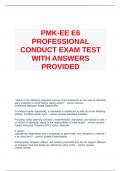 PMK-EE E6 PROFESSIONAL CONDUCT EXAM TEST WITH ANSWERS PROVIDED&period;