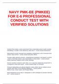NAVY PMK-EE &lpar;PMKEE&rpar; FOR E-6 PROFESSIONAL CONDUCT TEST WITH VERIFIED SOLUTIONS