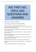 NSC FIRST AID&comma; CPR & AED QUESTIONS AND ANSWERS