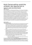 Approaches to space and environment (MAN-BCU2028)