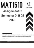 MAT1510 ASSIGNMENT 01 2021 SOLUTIONS
