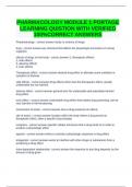 PHARMACOLOGY MODULE 1 PORTAGE LEARNING QUISTION WITH VERIFIED 100&percnt;CORRECT ANSWERS