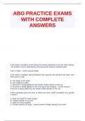 ABO PRACTICE EXAMS WITH COMPLETE ANSWERS