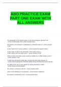 ABO PRACTICE EXAM PART ONE EXAM WITH ALL ANSWERS