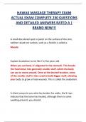 HAWAII MASSAGE THERAPY EXAM  ACTUAL EXAM COMPLETE 230 QUESTIONS  AND DETAILED ANSWERS RATED A &vert;  BRAND NEW&excl;&excl;&excl;