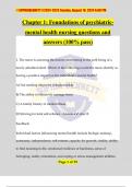 Chapter 1&colon; Foundations of psychiatric- mental health nursing questions and answers &lpar;100&percnt; pass&rpar;