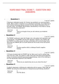  NURS 6640 FINAL EXAM 7 – QUESTION AND ANSWERS/GRADED A+/LATEST UPDATE