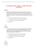   NURS 6640 FINAL EXAM 2 – QUESTION AND ANSWERS/GRADED A+/LATEST UPDATE