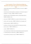Court reporters Texas written knowledge test Questions and Approved Answers Guaranteed 100&percnt;  Pass