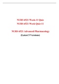 NURS 6521 Week 11 Quiz Answer (Latest 5 Versions), NURS 6521N Advanced Pharmacology