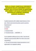 NURS 612 EXAM 2 MARYVILLE UNIVERSITY ADVANCED HEALTH ASSESSMENT EXAM 2 NEWEST 2024 ACTUAL EXAM 250 QUESTIONS AND CORRECT DETAILED ANSWERS WITH RATIONALES &lpar;VERIFIED ANSWERS&rpar; &vert;ALREADY GRADED A&plus;