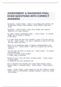 ASSESSMENT & DIAGNOSIS FINAL EXAM QUESTIONS WITH CORRECT ANSWERS