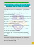 Modern Dental Assisting&colon; Chapter 19 Recall Questions with 100&percnt; Correct Answers