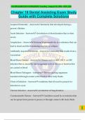Chapter 19 Dental Assisting Exam Study Guide with Complete Solutions