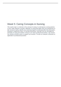 NR 500 Week 5 Discussion; Caring Concepts in Nursing