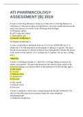 ATI PHARMACOLOGY ASSESSMENT &lpar;B&rpar; 2019 CORRECT QUESTIONS & ANSWERS
