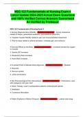 NSG 122 Fundamentals of Nursing Exam 4 Latest Update 2024-2025 Actual Exam Questions and 100&percnt; Verified Correct Answers Guaranteed A&plus; Verified by Professor