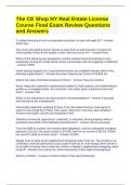 The CE Shop NY Real Estate License Course Final Exam Review Questions and Answers