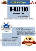 R-ALI 110 Assignment 2 &lpar;COMPLETE QUESTIONS & ANSWERS&rpar;  2024 - DUE 19 September 2024