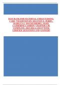 TEST BANK FOR MATERNAL CHILD NURSING CARE 7TH EDITION BY SHANNON E&period; PERRY&comma; MARILYN J&period;  HOCKENBERRY&comma; MARY CATHERINE CASHION  CHAPTER 1-50 COMPLETE&colon; 2023-2024 LATEST WITH VERIFIED QUESTIONS AND ANSWERS