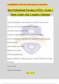 Ras Professional Nursing 3 &lpar;PN3&rpar; - Exam 1 Study Guide with Complete Solutions