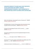 ADVANCED SEMPER FIT COURSE EXAM LATEST 2024 WITH ACTUAL QUESTIONS AND CORRECT VERIFIED ANSWERS&sol;ALREADY GRADED A&plus; 100&percnt; GUARANTEED TO PASS CONCEPTS&lpar;ALL WHAT YOU NEED&rpar; LATEST EDITION 2024