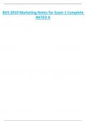 BUS 2010 Marketing Notes for Exam 1 Complete  RATED A