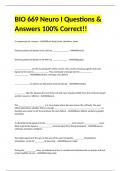 BIO 669 Neuro I Questions & Answers 100&percnt; Correct&excl;&excl;