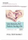 Test Bank - for Safe Maternity & Pediatric Nursing Care First Edition by Luanne Linnard-Palmer&comma; All Chapters  &vert;Complete Guide A&plus;
