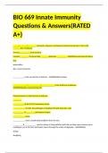 BIO 669 Innate Immunity Questions & Answers&lpar;RATED A&plus;&rpar;