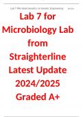 Lab 7 for Microbiology Lab from Straighterline Latest Update 2024&sol;2025 Graded A&plus;