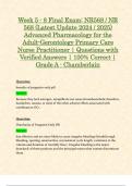 Week 5 - 8 Final Exam&colon; NR568 &sol; NR 568 &lpar;Latest Update 2024 &sol; 2025&rpar; Advanced Pharmacology for the Adult-Gerontology Primary Care Nurse Practitioner &vert; Questions with Verified Answers &vert; 100&percnt; Correct &vert; Grade A - Chamberlain