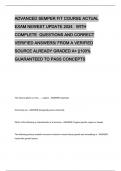 ADVANCED SEMPER FIT COURSE ACTUAL EXAM NEWEST UPDATE 2024 WITH COMPLETE QUESTIONS AND CORRECT VERIFIED ANSWERS&sol; FROM A VERIFIED SOURCE ALREADY GRADED A&plus; &vert;&vert;100&percnt; GUARANTEED TO PASS CONCEPTS
