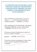 ACI WRITTEN TEST EXAM 2024 LATEST  UPDATED COMPLETE 350 QUESTIONS  WITH DETAILED VERIFIED AND 100&percnt; CORRECT ANSWERS BRAND NEW  EXAM GRADED A&plus;