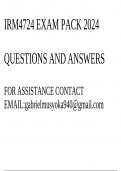 IRM4724 Exam pack 2024&lpar;Questions and answers&rpar;